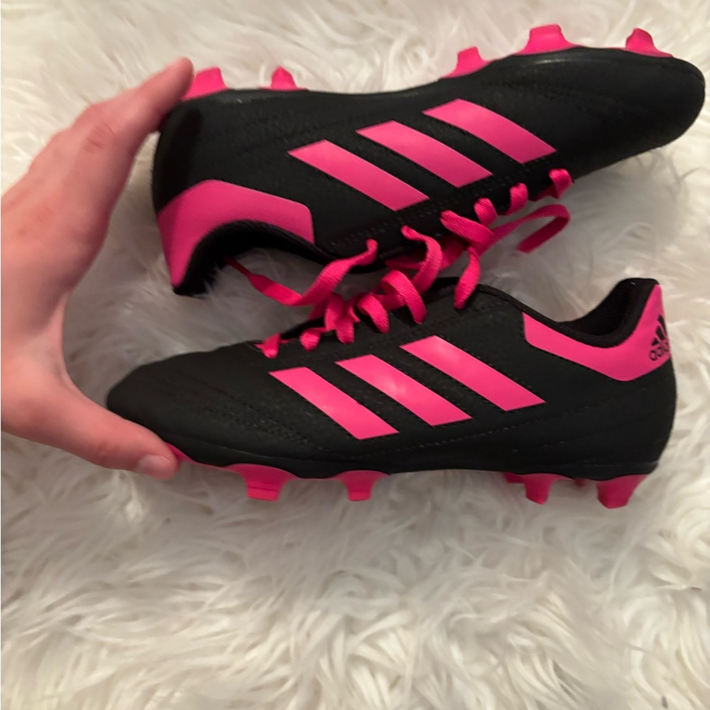 Adidas Black and Pink Soccer Cleats